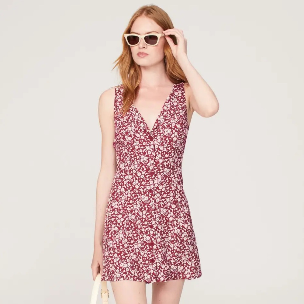 Reformation Rilynn Red Flower Girl Dress